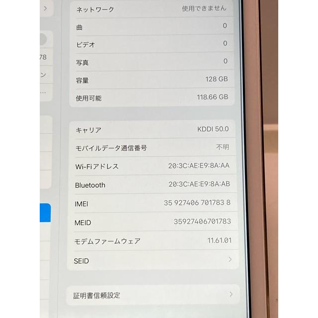 Apple iPad mini 4 A1550 ゴールド☆ 128GB MK782J/A （NK782J/A） iOS15.8.2 au バッテリー良好 A8998 | iPad mini | 06