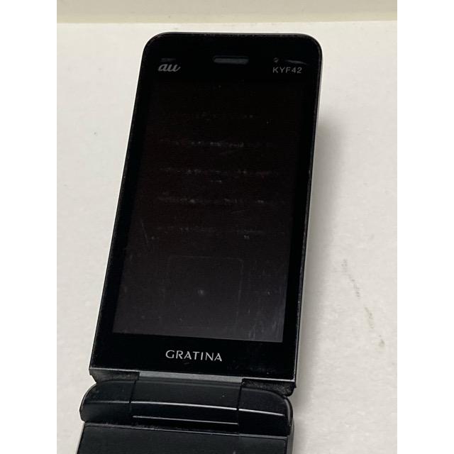 au携帯電話京セラKYF42美品 KYOCERA（京セラ） 中古 au by KDDI GRATINA KYF42 ブラック ☆SIM