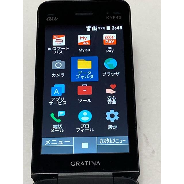 中古 au by KDDI 京セラ GRATINA KYF42 ブラック ★SIMロック解除済み★ガラホ（nano SIM) 携帯電話 本体 A9182 | KYOCERA | 06