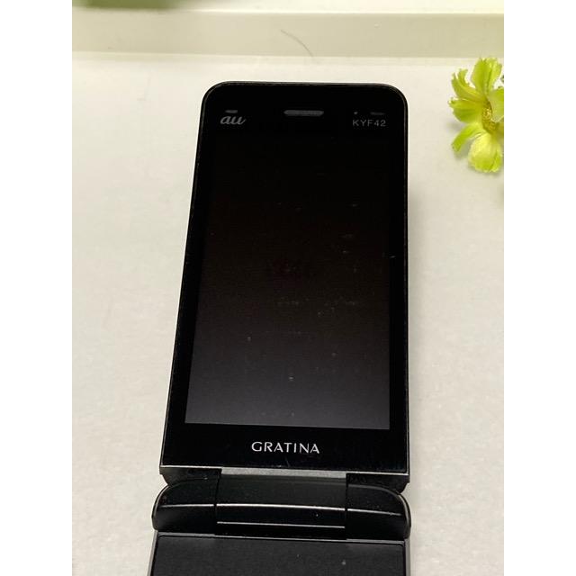au by KDDI 京セラ GRATINA KYF42 ブラック ★SIMロック解除済み★ガラホ（nano SIM) 携帯電話 本体 良品中古 A9376 | KYOCERA | 08
