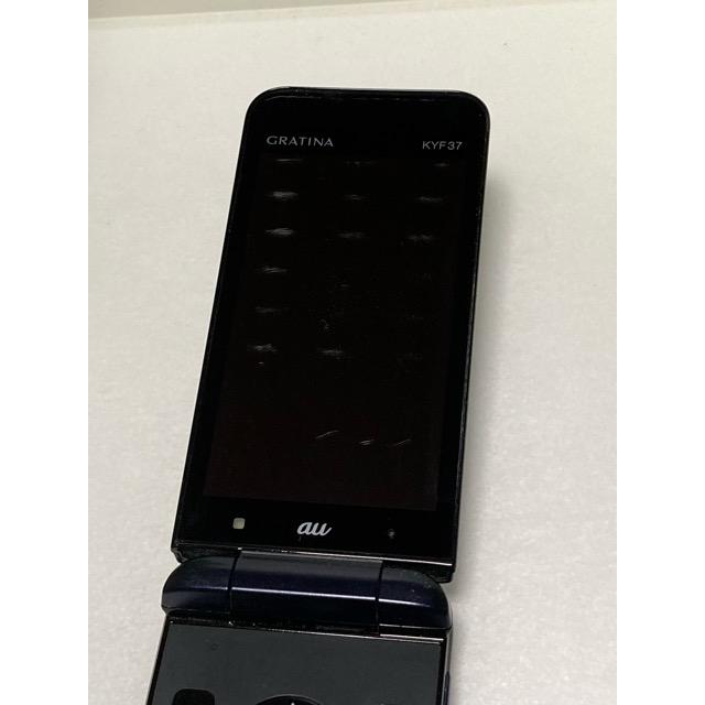 au SIMロック解除済 GRATINA KYF37 ネイビー 京セラ製 通電動作OK 初期化済み (４G ナノSIM対応）カメラあり モデル A9458 | KYOCERA | 02