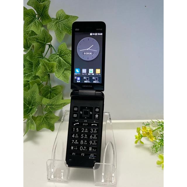 au by KDDI 京セラ GRATINA KYF42 ブラック ★SIMロック解除済み★ガラホ（nano SIM) 携帯電話 本体 良品中古 A9467 | KYOCERA