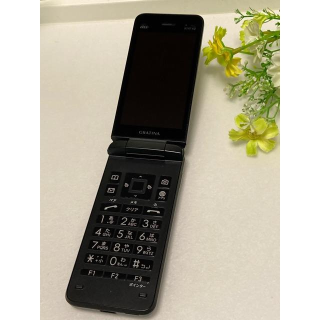 au by KDDI 京セラ GRATINA KYF42 ブラック ★SIMロック解除済み★ガラホ（nano SIM) 携帯電話 本体 良品 中古 A9502 | KYOCERA | 01