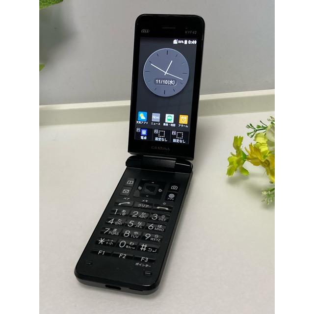 au by KDDI 京セラ GRATINA KYF42 ブラック ★SIMロック解除済み★ガラホ（nano SIM) 携帯電話 本体 中古 A9503 | KYOCERA