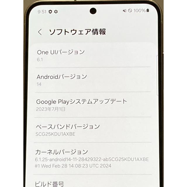 Galaxy S S24 SCG25 256GB au SIMロック解除済 SIMフリー アンバー