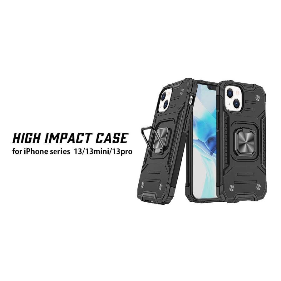 Iphone14 13 Pro Mini スマホケース 耐久性 かっこいい 黒 ハード 耐衝撃 Pc 側面 Tpu リングスタンド I1553 スマホケースのアンペア 通販 Yahoo ショッピング