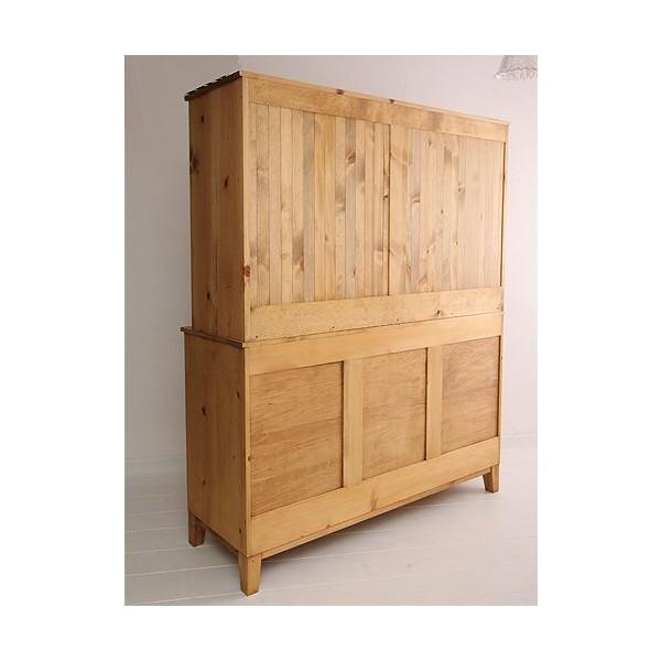 カップボード キッチンキャビネット Rustic Once パイン材オーダー家具シリーズ カップボード 食器棚 無垢 木製 カントリー カフェ ナチュラル モダン P-201の画像