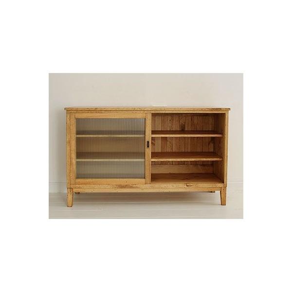 チェスト キャビネット Rustic Once パイン材オーダー家具シリーズ ガラスドアサイドボード 無垢 木製 カントリー カフェ ナチュラル モダン P-303の画像