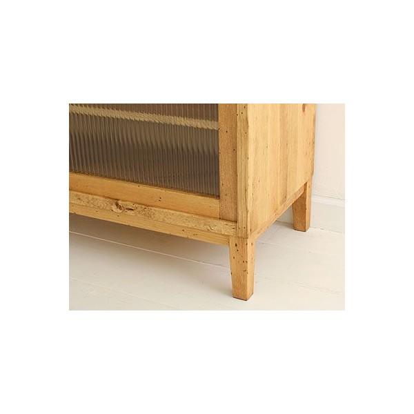 チェスト キャビネット Rustic Once パイン材オーダー家具シリーズ ガラスドアサイドボード 無垢 木製 カントリー カフェ ナチュラル モダン P-303の画像