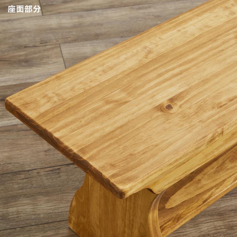 LOHASパイン家具 ベンチ 120 玄関前渡-M_2
