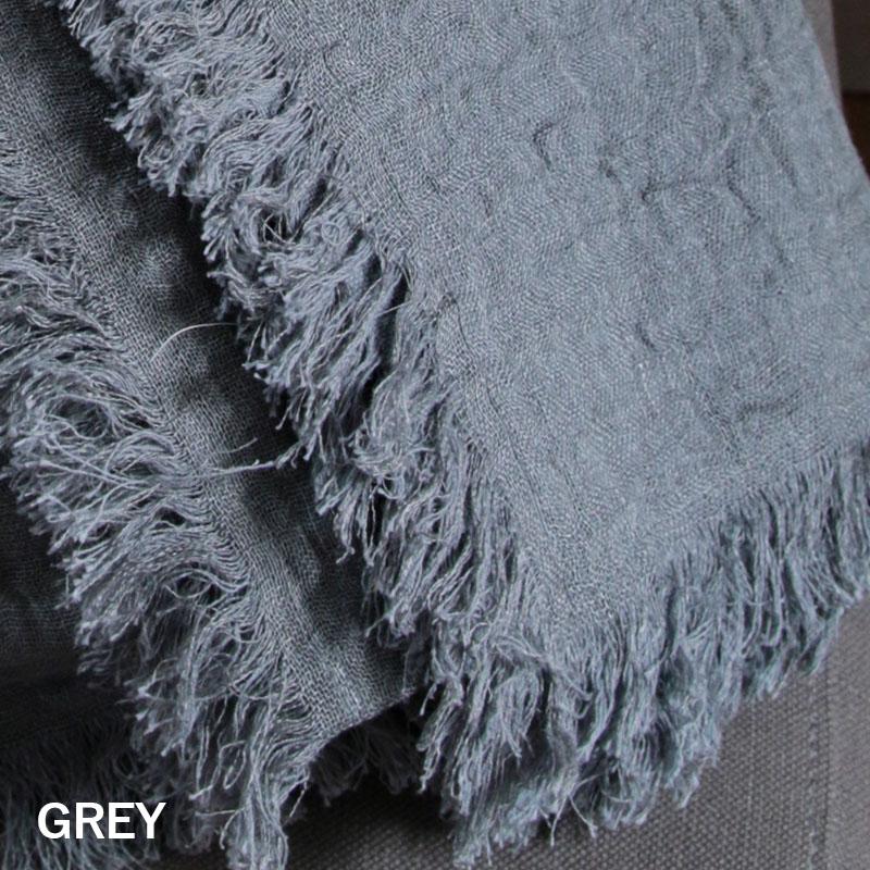 La deco ラ・デコ マルチカバー THROW ソファカバー ベッドスプレッド スロー 140ｘ240 GREY色の画像