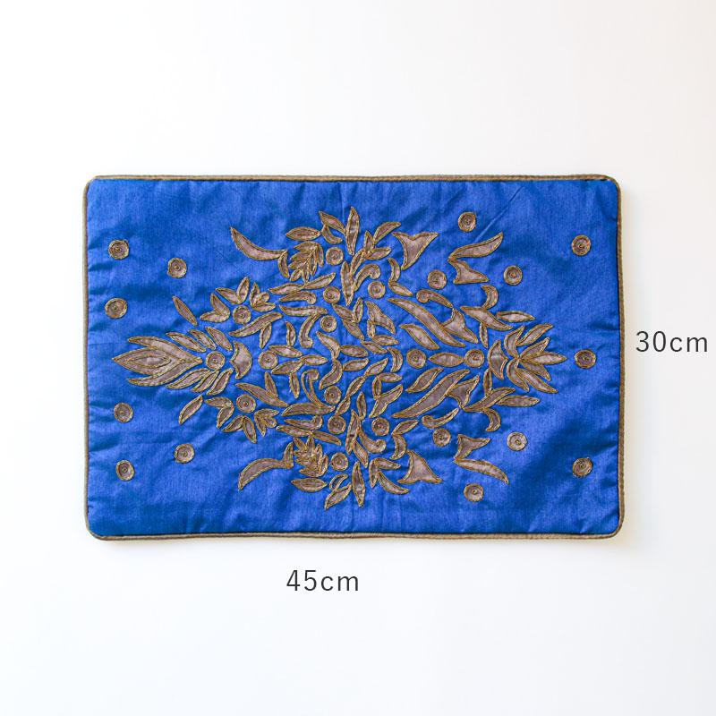 La deco ラ・デコ ビーズ 刺繍デザインクッションカバー アップリケザリ 30cm×45cm フレンチ雑貨 リビング雑貨の画像