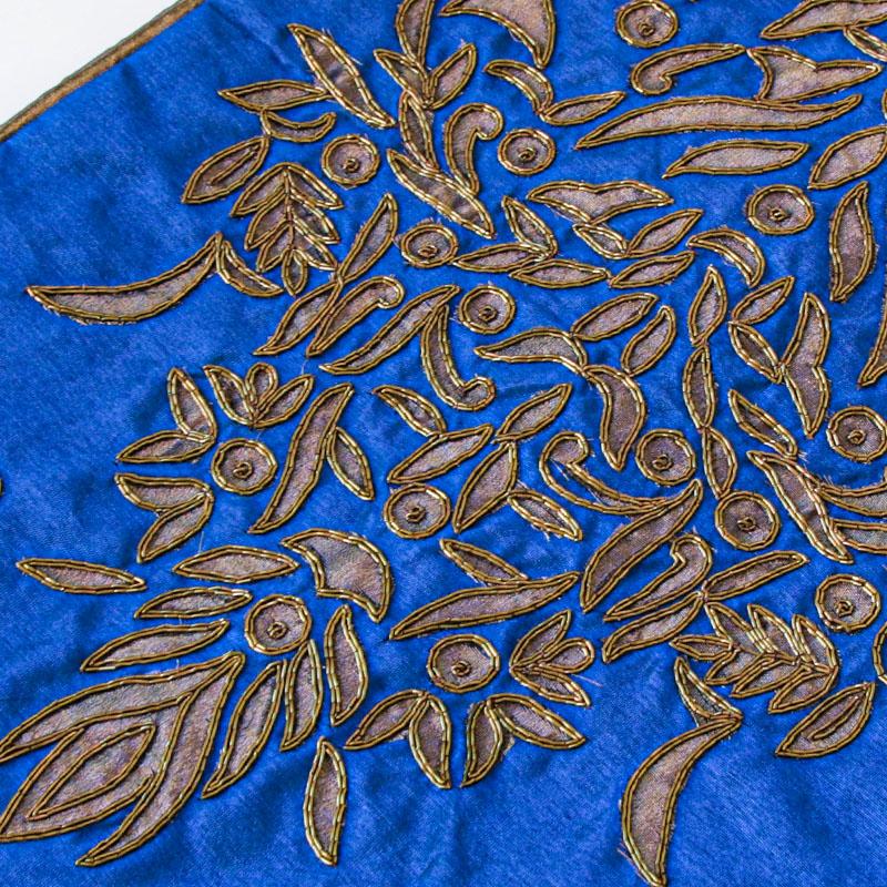 La deco ラ・デコ ビーズ 刺繍デザインクッションカバー アップリケザリ 30cm×45cm フレンチ雑貨 リビング雑貨の画像