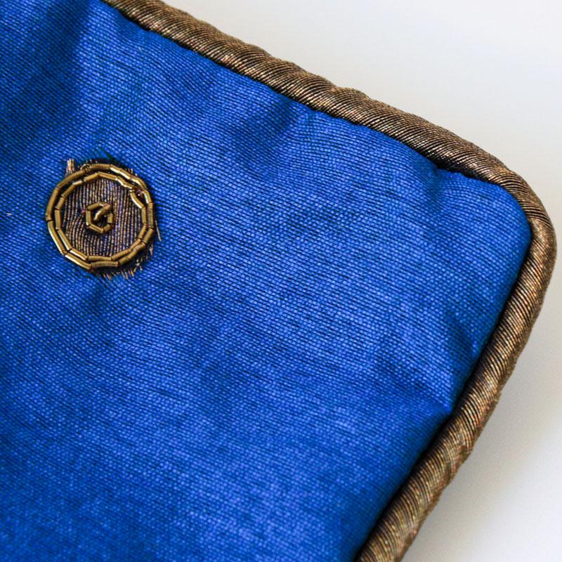 La deco ラ・デコ ビーズ 刺繍デザインクッションカバー アップリケザリ 30cm×45cm フレンチ雑貨 リビング雑貨の画像
