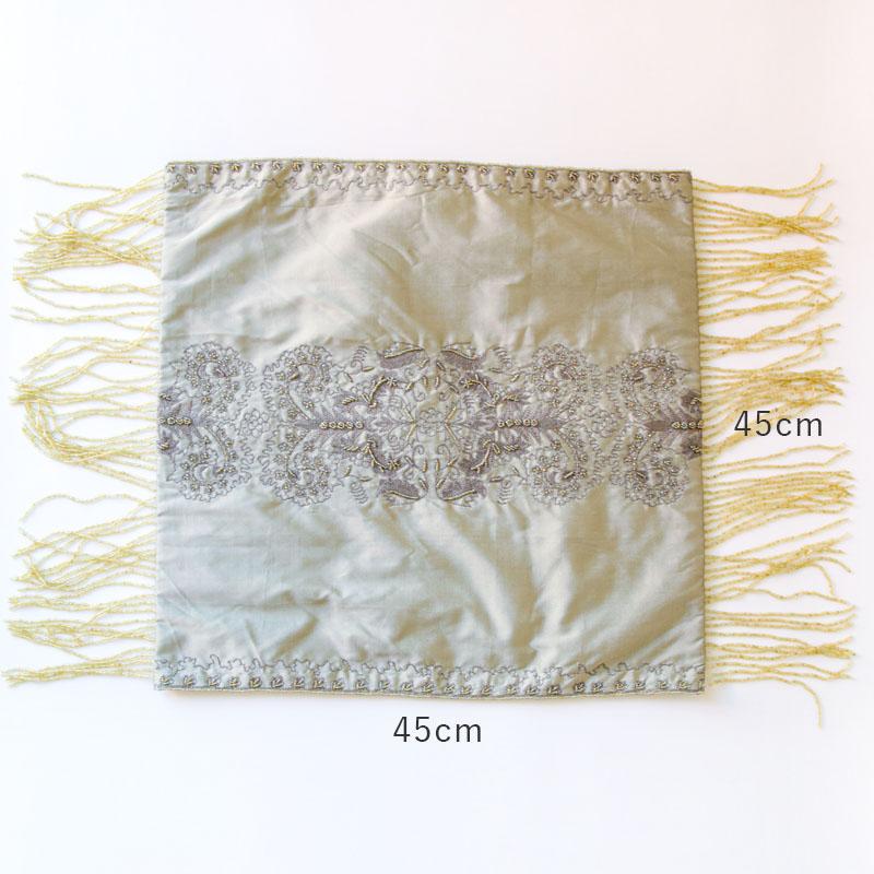 La deco ラ・デコ ビーズ 刺繍デザインクッションカバー 45cm×45cm フレンチ雑貨 リビング雑貨の画像