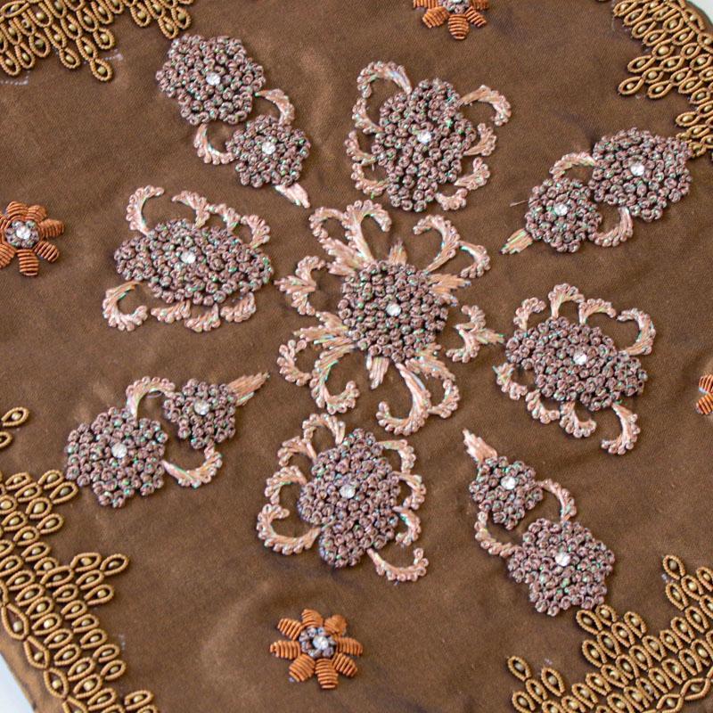 La deco ラ・デコ ビーズ 刺繍デザインクッションカバー ティアラ 30cm×30cm フレンチ雑貨 リビング雑貨の画像