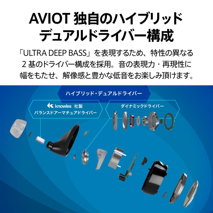 【AVIOT(アビオット)公式 メーカー保証】TE-BD11tR ワイヤレスイヤホン Bluetooth ハイブリッドANC デュアルドライバー イヤホン単体18時間再生 外音取り込み｜mobileselect｜08