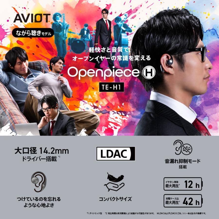 AVIOT TE-H1 ネイビー　オープンイヤー　フック型イヤホン　未開封新品 AVIOT TE-H1｜耳をふさがない高音質オープンイヤーイヤホン【公式】