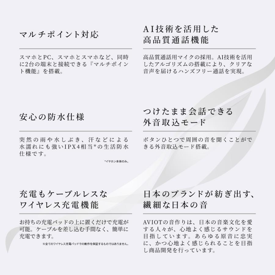 AVIOT TE-J2 HYDE氏CM出演モデル ワイヤレスイヤホン ノイズキャンセリング 最大52時間再生 LDAC ハイレゾ 対応 ピエゾドライバー コンパクト オシャレ 革ケース | AVIOT | 14