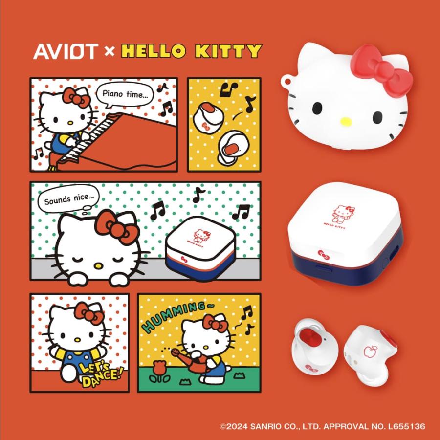 AVIOT TE-Q3-KTY ハローキティ コラボ ワイヤレスイヤホン キティちゃん ノイズキャンセリング イヤホン かわいい Bluetooth 5.3 医療用シリコン採用（Yahoo!・AVIOT公式ストア）