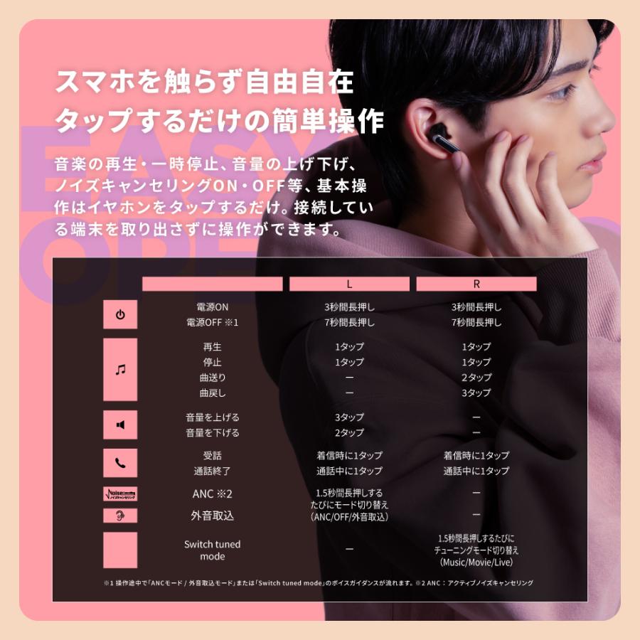 AVIOT TE-U1 完全ワイヤレスイヤホン Bluetooth 5.3 最大41.5時間再生 ノイズキャンセリング コンパクト 薄型 ワイヤレス充電 防水 軽量設計 外音取込 | AVIOT | 14