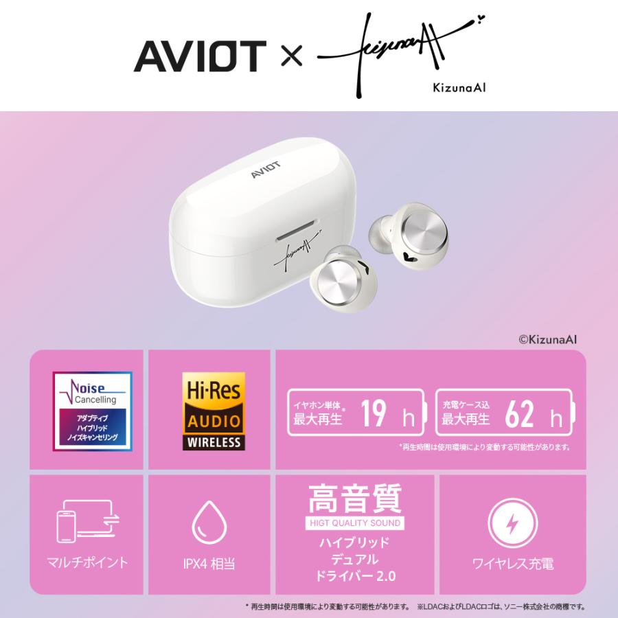 新品未開封『キズナアイ ワイヤレス イヤホン』 AVIOT AVIOT TE-V1R-KZN KizunaAI キズナアイ コラボ ワイヤレス