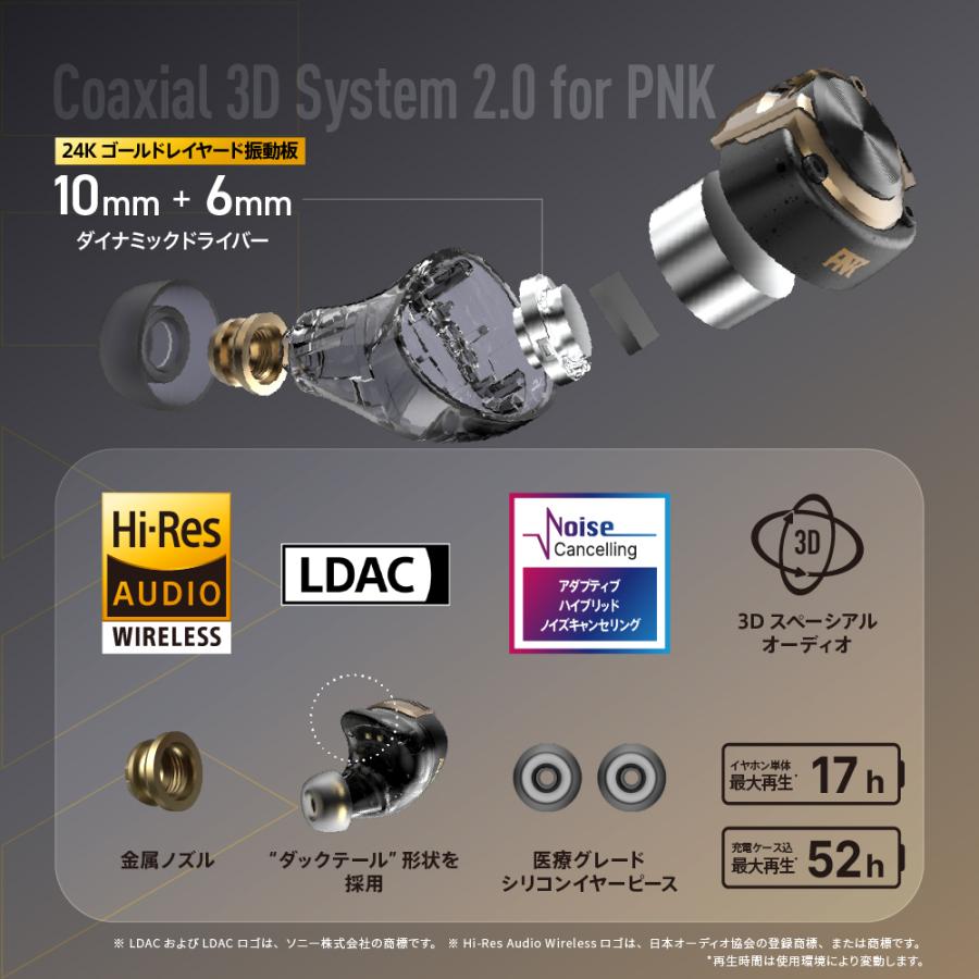 AVIOT AVIOT TE-W2-PNK ピヤホン アダプティブハイブリッドノイズ