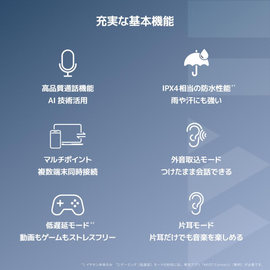 AVIOT AVIOT TE-W2 ワイヤレスイヤホン アダプティブハイブリッド