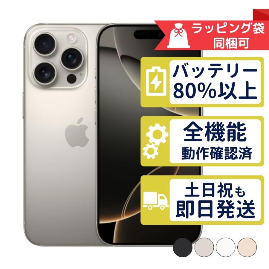 iPhone16 Pro 256GB APPLE SIMフリー 中古 Bランク 商品補償100日間