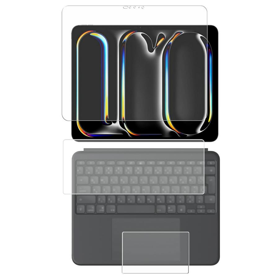 3点セット (画面+タッチパッド+キーボードカバー) iPad Pro 13インチ 