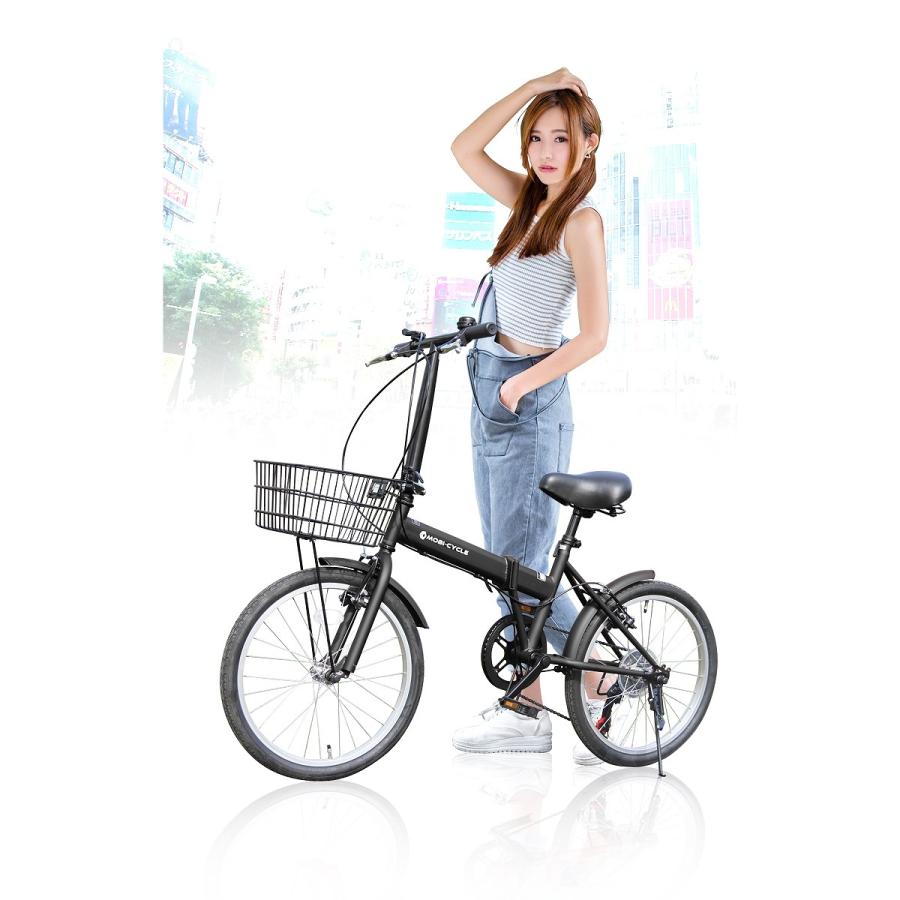 折りたたみ自転車 インチ 低価格化 カゴ付き シマノ6段ギア Mb 06 自転車 折り畳み 鍵付き ライト