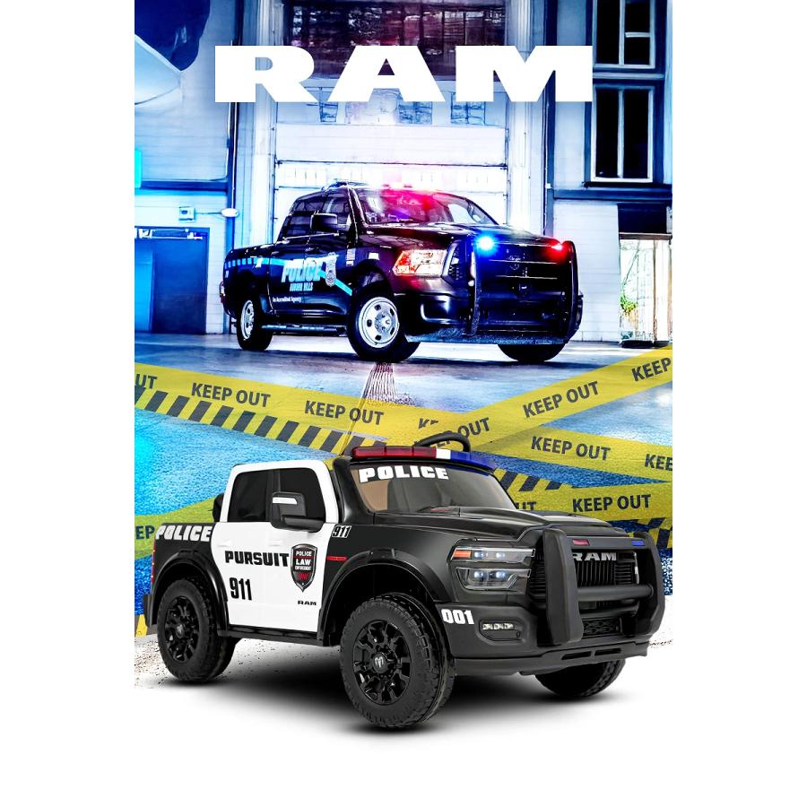乗用玩具 乗用ラジコン はたらく車 RAM REBEL 1500 ラム レベル ポリストラック パトカー 2WD 12V7Ah 4輪サス 電動ラジコンカー電動乗用玩具 乗用ラジコンカー_3