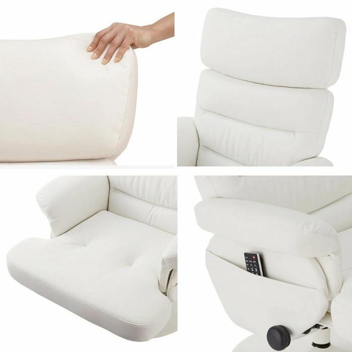 リクライニングチェア 一人用 PVC 合成皮革 オットマン付き フル