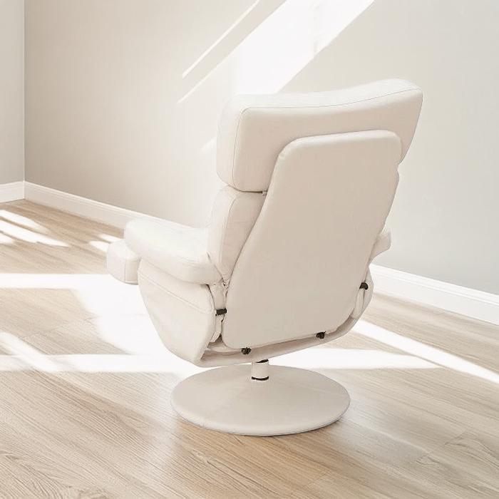 リクライニングチェア 一人用 PVC 合成皮革 オットマン付き フル