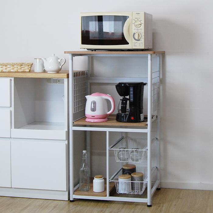 レンジ台 KR-600 レンジラック 幅60cm 大型レンジ対応 高さ100cm : も