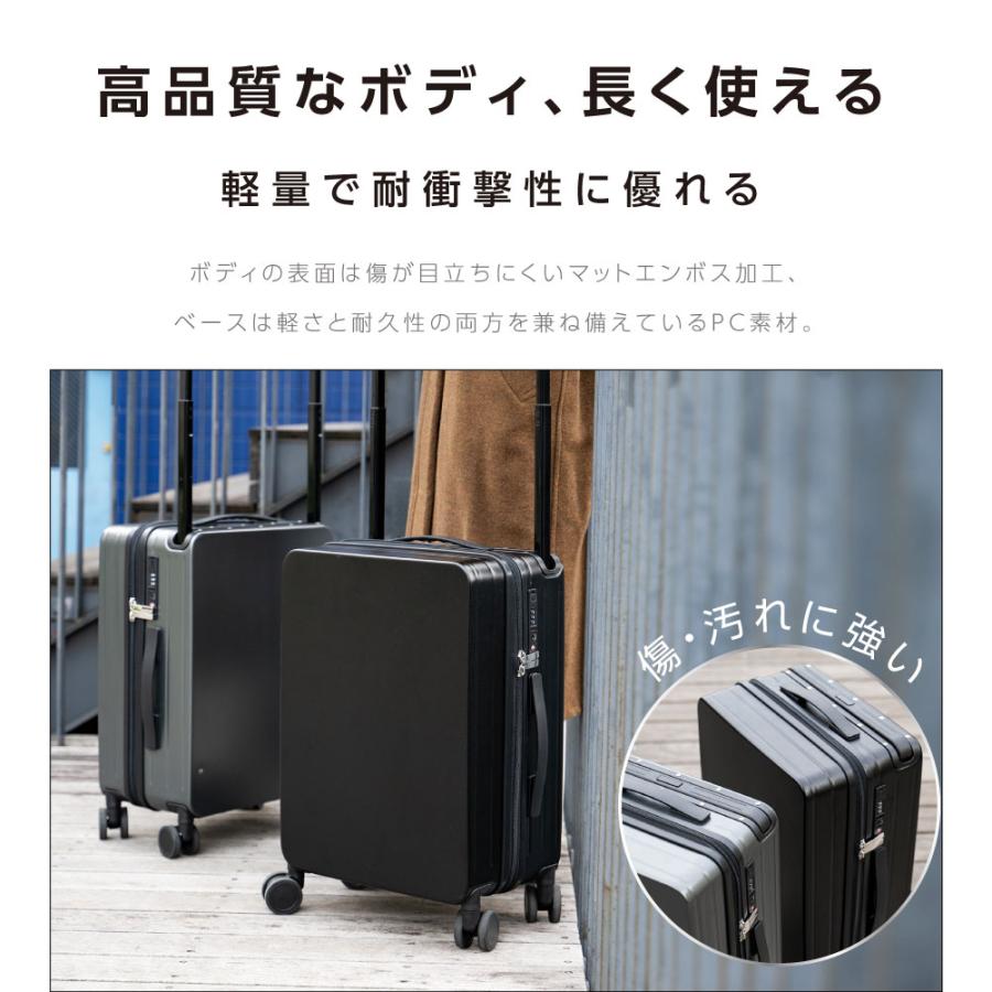 スーツケース USBポート付き ワイドハンドル キャリーケース キャリー 