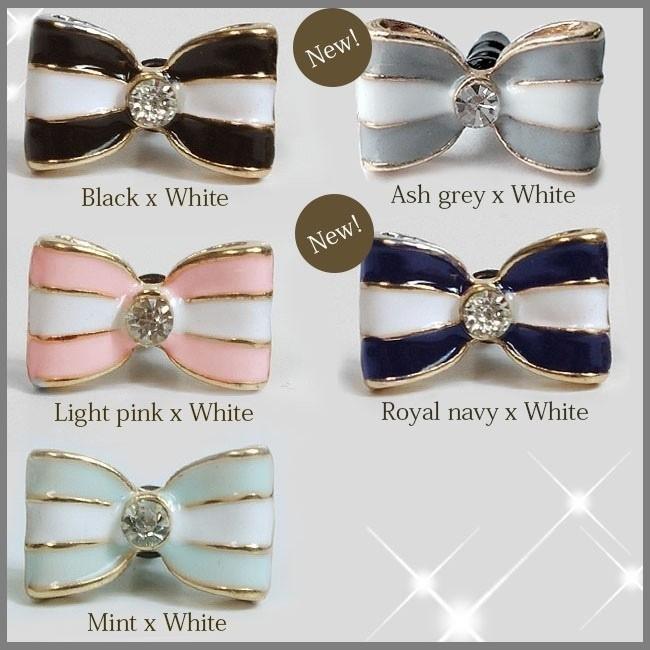 リボン イヤホンジャック キラキラ ボーダー ビジュー かわいい ストライプ Iphone Ipad Xperia タブレット 格安スマホ スマホピアス アイフォン Galaxy Ipod 激安価格と即納で通信販売