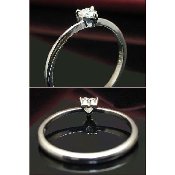 ダイヤモンド リング K18 0.3ct SIクラス 0.13ct ハートシェイプダイヤモンド ソリテールリング K18 3種 ※ Pt900でも作成可 ラッピング無料 送料無料の画像