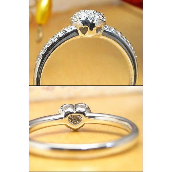 ダイヤモンド リング ダイヤモンドパヴェリング 0.25ct ハートダイヤパヴェリング K18 3色 ラッピング無料 送料無料の画像