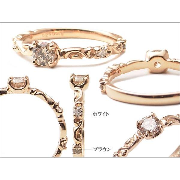 ダイヤモンド リング K18PG一粒ダイヤモンドアラベスクリング 0.38前後ct ダイヤモンド リング ダイアモンド 指輪 Diamond Ring ラッピング無料 送料無料の画像