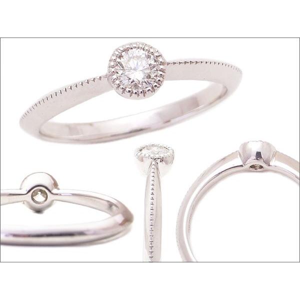 ダイヤモンド リング K18 SIクラス G-Hカラー K18ダイヤモンド ミル打ちリング ダイヤ ダイアモンド 指輪 Diamond Ring ラッピング無料 送料無料の画像