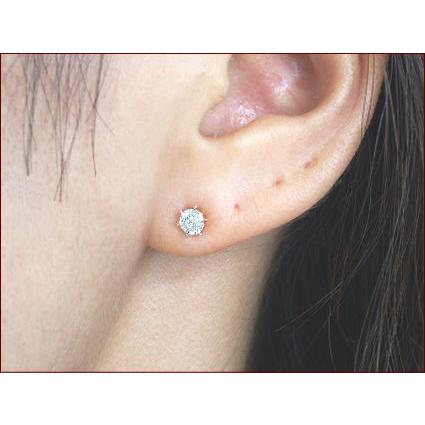 ダイヤモンド ピアス K18 ピンクゴールド 0.5ct SIクラス H-Gカラー ダイヤモンドスタッドピアス K18PG 鑑別書付 ラッピング無料 送料無料の画像
