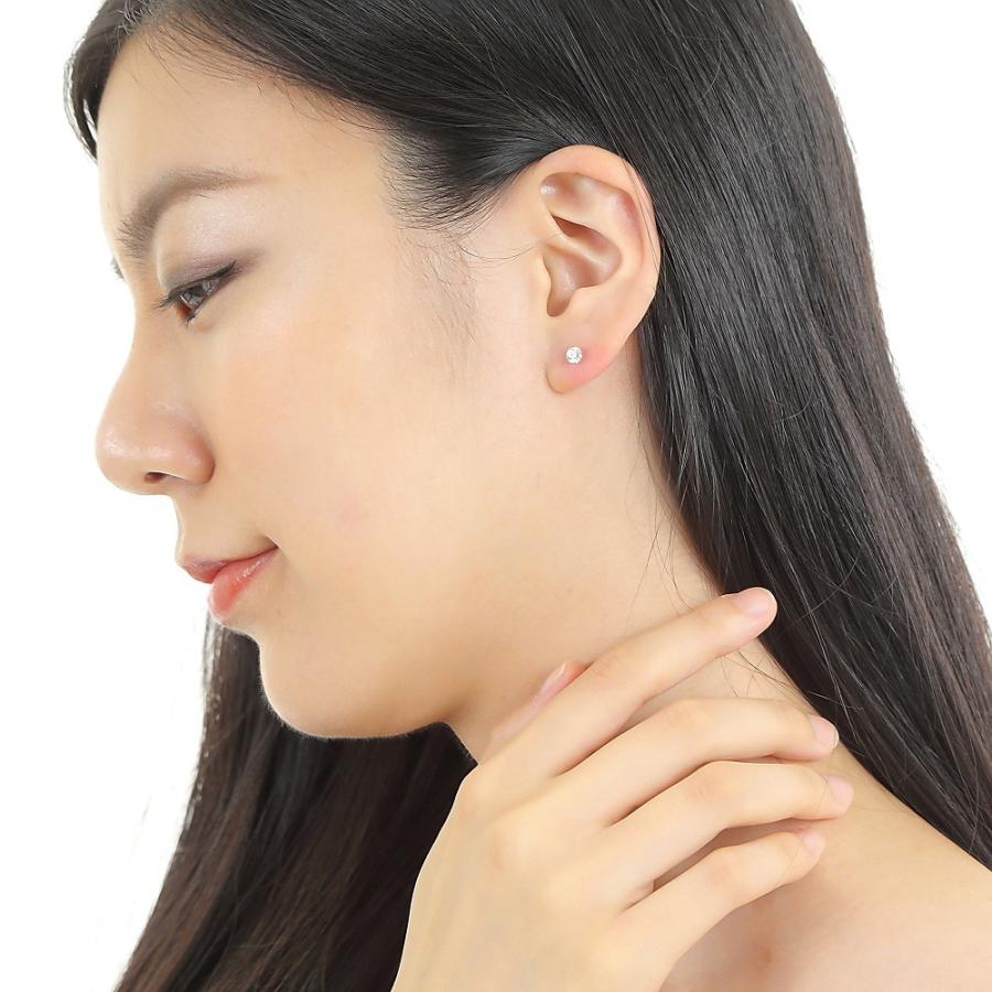 Pt900 プラチナ キュービックジルコニア ピアス 4mm プラチナ ピアス 高品質 Pt900 スーパーキュービックジルコニア 4mm