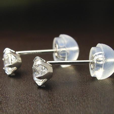 プラチナ ピアス 高品質 Pt900 スーパーキュービックジルコニア 4mm