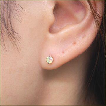 プラチナピアス プラチナ ピアス Pt900 エチオピア オパール 4.0