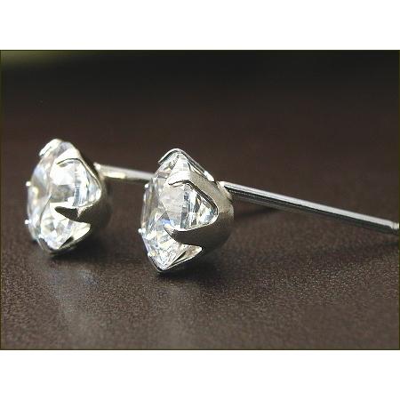 プラチナ ピアス 高品質 Pt900 スーパーキュービックジルコニア 5mm