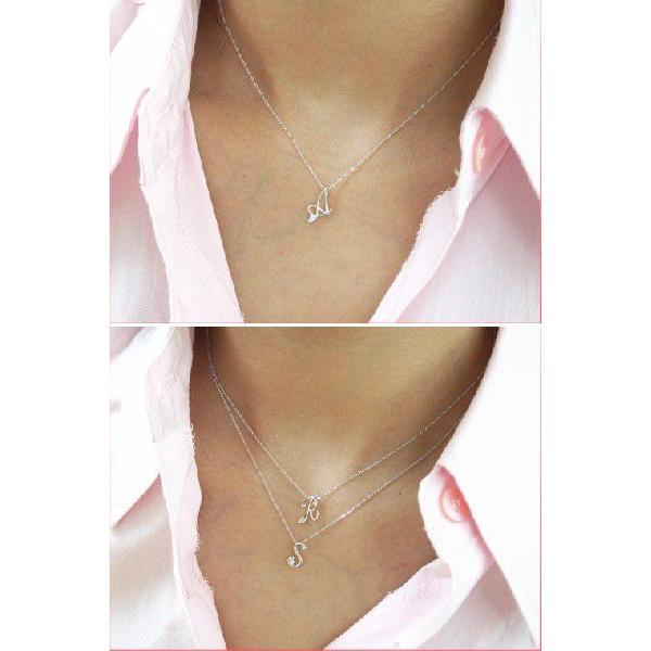 ダイヤモンド ネックレス ペンダントネックレス ダイヤモンドイニシャルネックレス K18WG ラッピング無料 送料無料 |  | 02