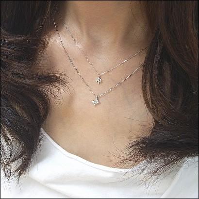 ダイヤモンド ネックレス ペンダントネックレス K18 イニシャルダイヤモンド イニシャル 無垢の作り K18 3種 重ねづけ ダイヤネックレス ダイヤモンド |  | 08