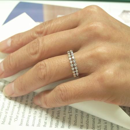 プラチナ Pt900 ダイヤモンド リング エタニティリング スイートテン 0.2ct H＆C VSクラス G〜Dカラー ダイヤモンド 10石 0.02ct×10 鑑別書付の画像