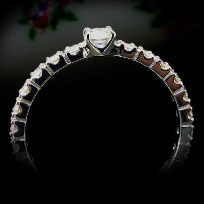 ダイヤモンド リング VSクラス H-Gカラー H＆C プラチナ Pt900 ダイヤ エタニティリング 0.4ct センター石のみH＆C ダイヤモンドリング ハート＆キューピッドの画像